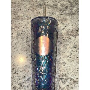 Starbucks Tumbler 2023 Holiday Christmas Iridescent Diamond‎ Tumbler 24oz New